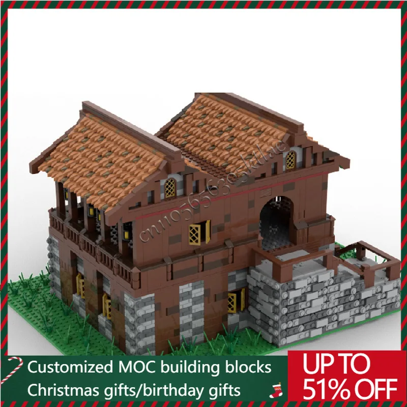 

3180 PCS Medieval 2 Story Cafe MOC Building Blocks Village Architecture Model Technology Bricks Castle Collection Kid Toys Gifts