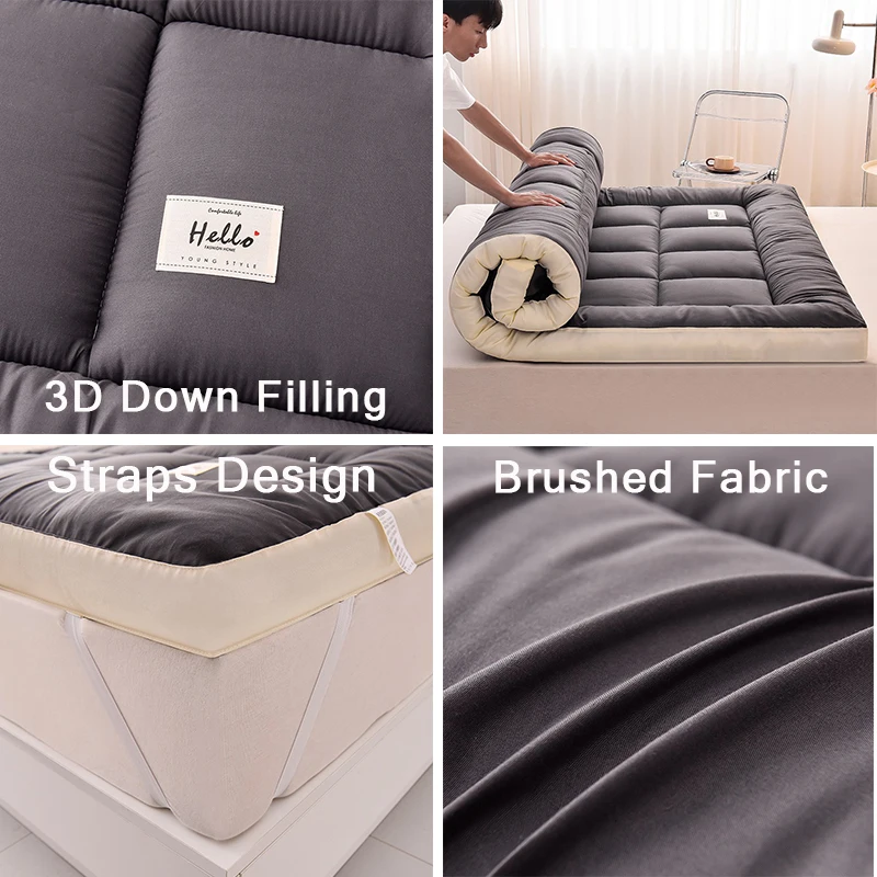 2026 New Foldable Thicken Fluffy 8cm Mattress Toppers Queen Four Seasons Soft ,Mattress Pad,Tatami Mat Japanese Futon Mattress image 5