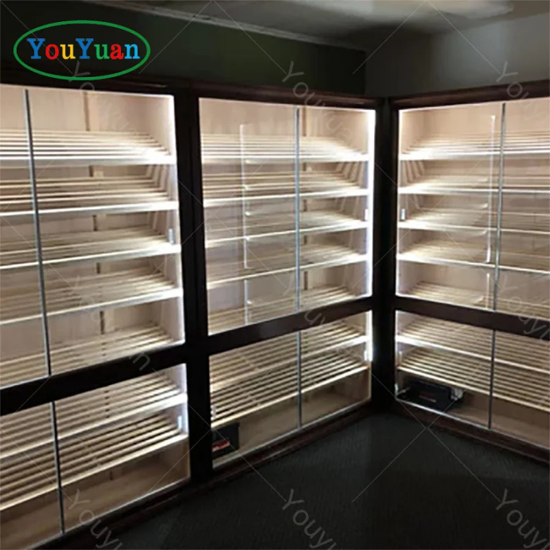 (customized)Cigar Cabinet Stand Display Packs Wine Display Showcase Store Cigarettes Display Rack With Led Light