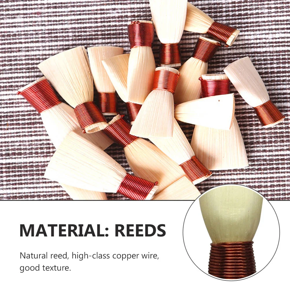 

4pcs Reed Natural Material Copper Wire Good Sound Quality Simple Suona Accessories Instrument Reeds For Suona Portable Reeds