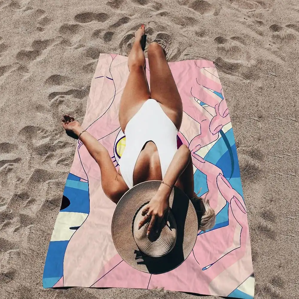 Urusei Yatsura Anime Microfiber Blanket Quick Drying Beach Towels Oversized Printing Super Absorbent Pool Towel Blanket