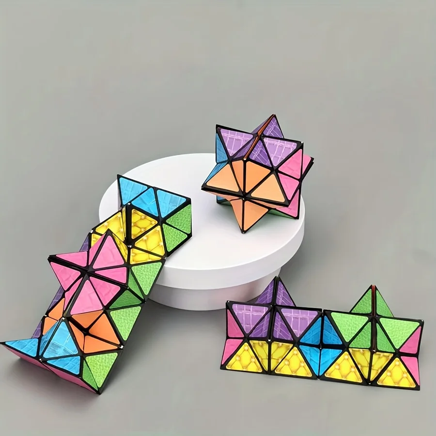Variety infinite Rubik's cube, can reverse 3D three-dimensional Rubik's cube, stripe pattern, space geometry flip children's toys, intellectual training puzzles, decompression magic toys, suitable for Thanksgiving, Christmas gifts