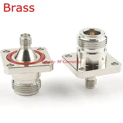1Pcs L16 N Female To SMA Female 4Holes Flange Connector N To SMA 4Hole Flange with O-ring Washer Flange Water Proof Panel Mount