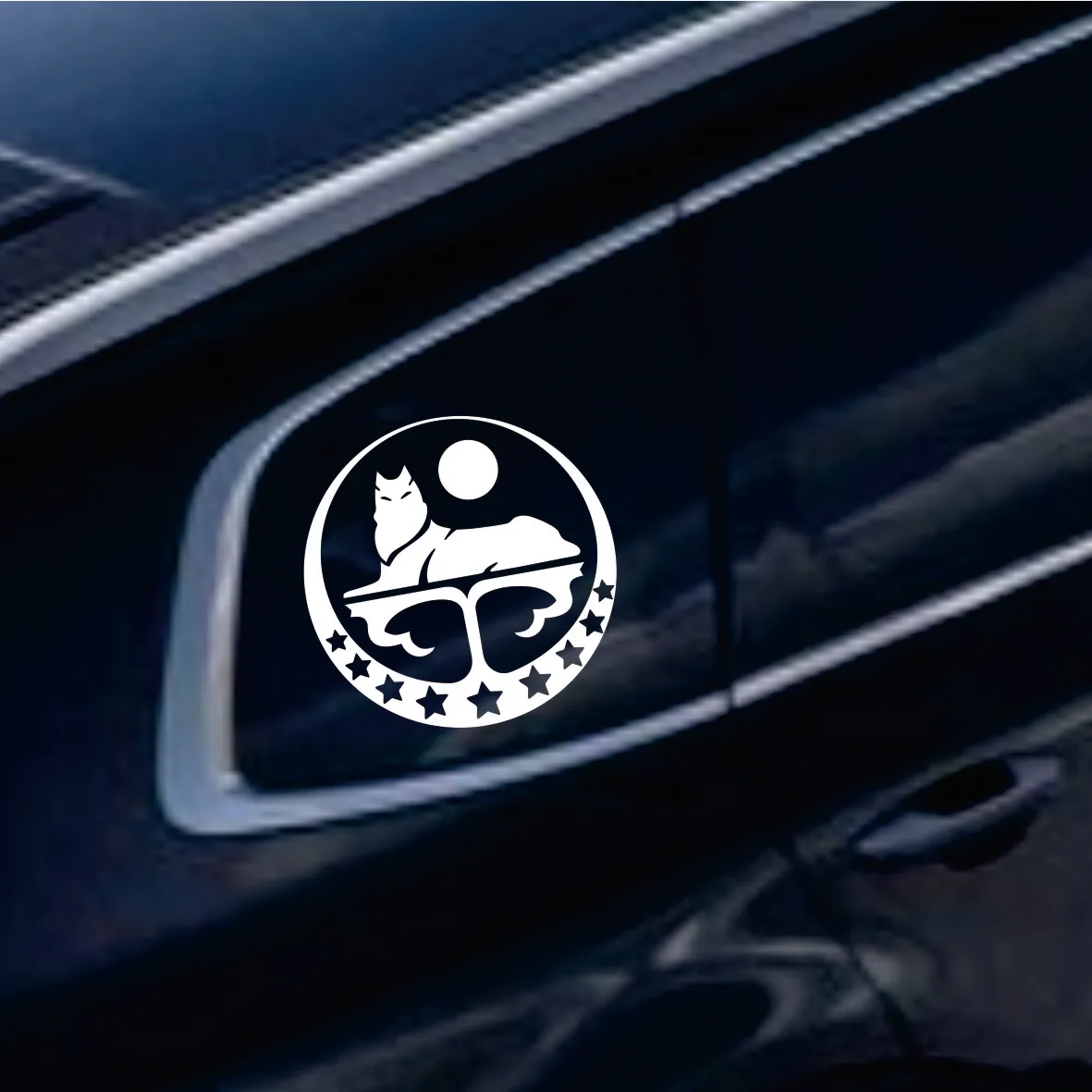 Varie dimensioni lupo ceceno adesivo per auto divertente decalcomania in vinile bianco/nero per adesivi per auto auto styling decorazione per auto
