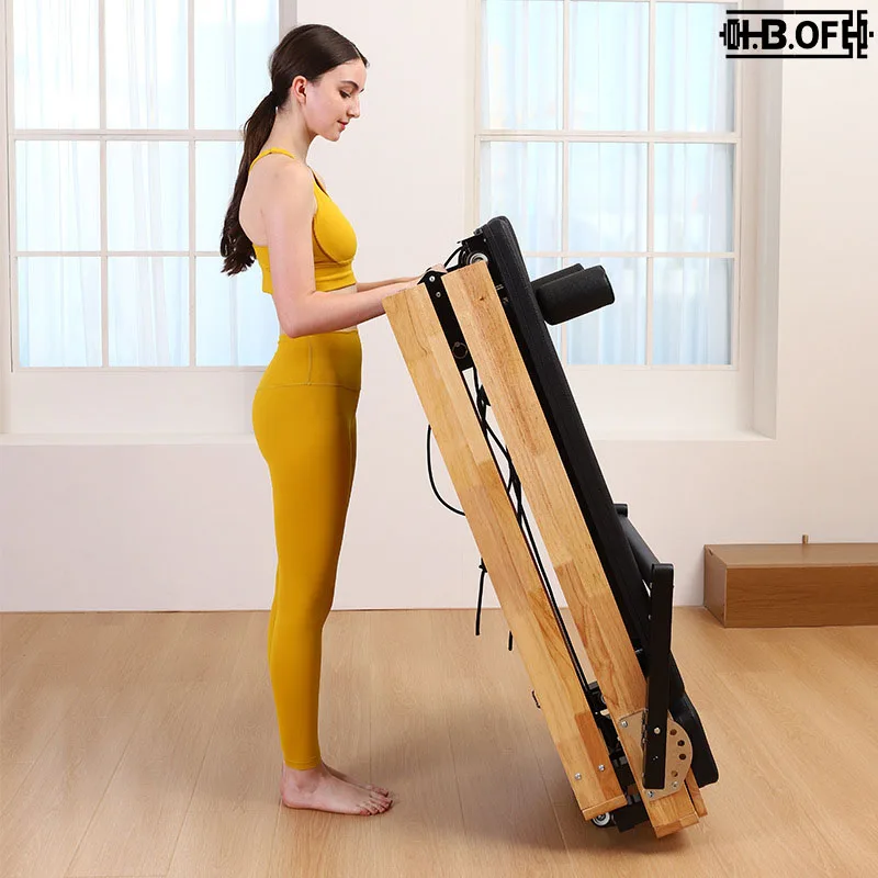 New Customized Commercial Yoga Equipment Reform, Combining Wood And Iron Yoga Equipment, Home Foldable Pilates Bed view 3