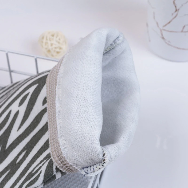 Nowe Rękawice do Kąpieli w Paski, Mocne do Szorowania, Dwustronne, Uniwersalne, do Usuwania Zanieczyszczeń, Peelingujące, Wzór Zebra