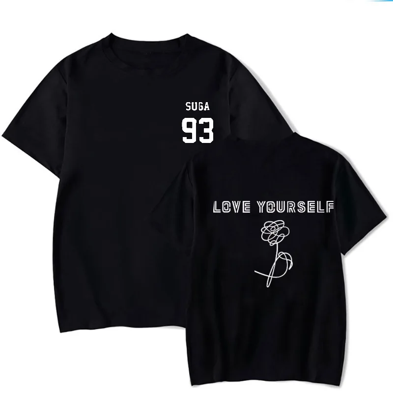 2025 Verano BTS LOVE YOURSELF Tear Camiseta de manga corta Casual Fan Top para hombres y mujeres