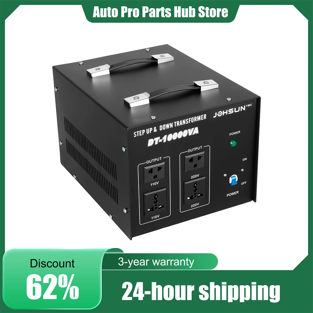 Voltage Converter, Transformer, Voltage Converter Transformer, DT-10000 High Power, 110V 220V Compatible, 4 Output Sockets, Efficient Stable Conversion, Overload Protection, Overheat Safety, B-Level Protection, Universal Adapter for US EU Appliances