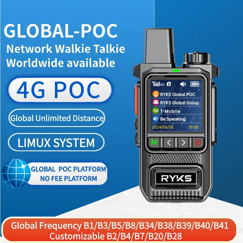 Imagem -04 - Global Intercom Walkie Talkie Rádio Bidirecional Mini Dispositivos sem Fio 1000km Comunicação Plataforma Livre 4g Ptt