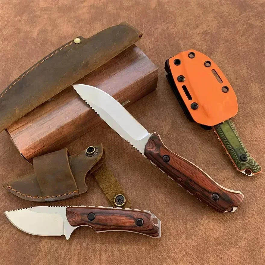 BM 15002/15017 EDC Tactical Fixed Knife With Kydex/Napa Sheath CPM-S30V Blade Wooden/G10 Handle Survival Outdoor Hunting Tool