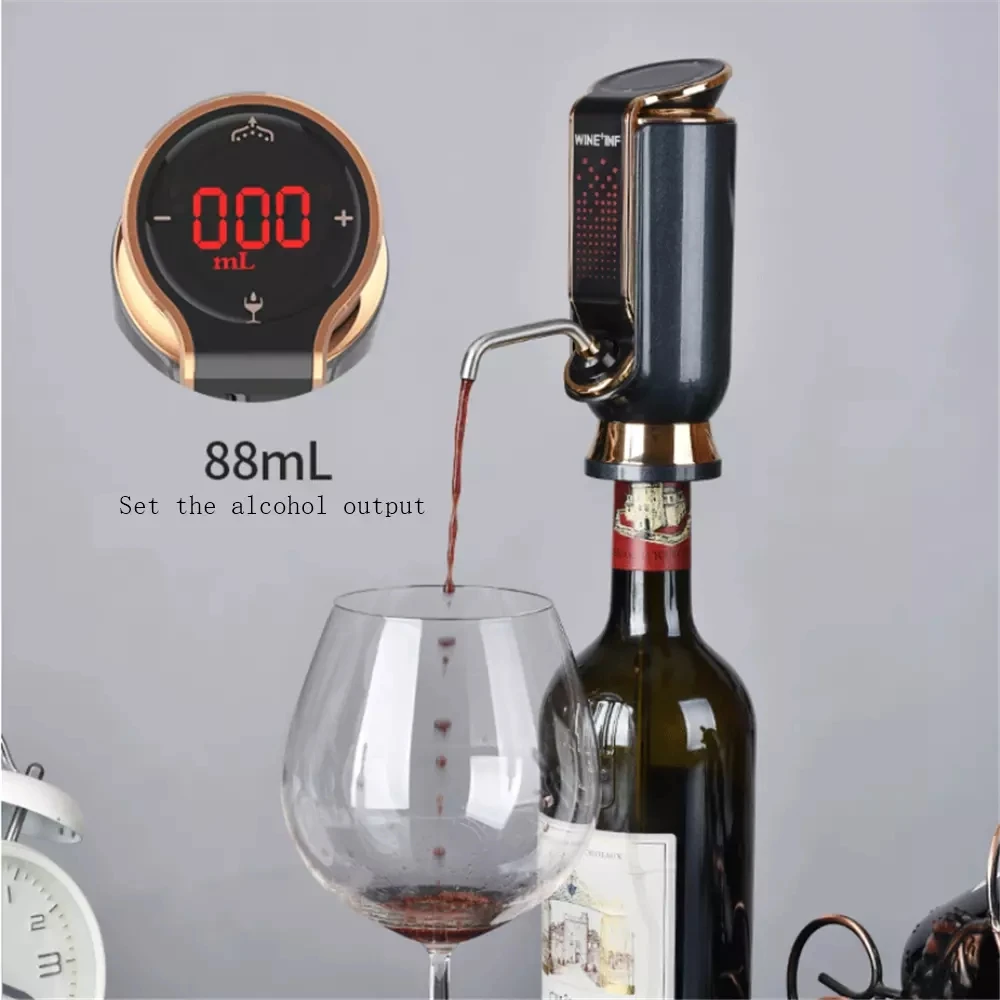 USB carregamento elétrico vinho tinto Decanter, Auto Quick Wine Aerator, Fresh-Keeping vácuo, Dispensador de uísque, Sidra, Wine Pourer, 10-Days