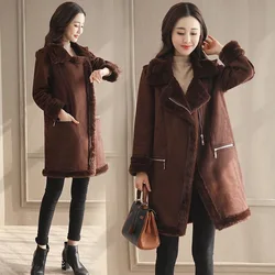 Sheep shearing jacket women mid-length fur 2023 winter new Korean style thin windbreaker wool coat women