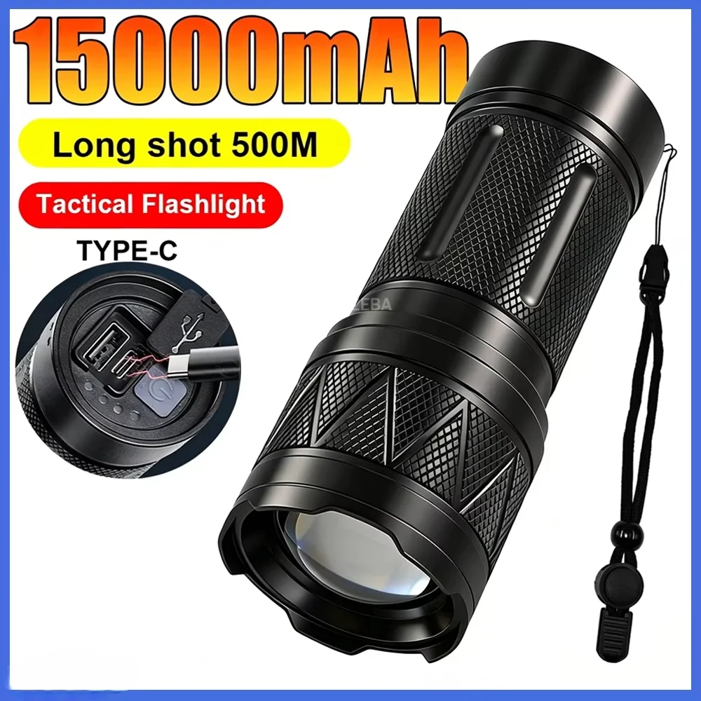 High Power Led Flashlights 2000LM Tactical Torch with Display Light USB Charging Rechargeable ECO Flashlight Camping Gifts
