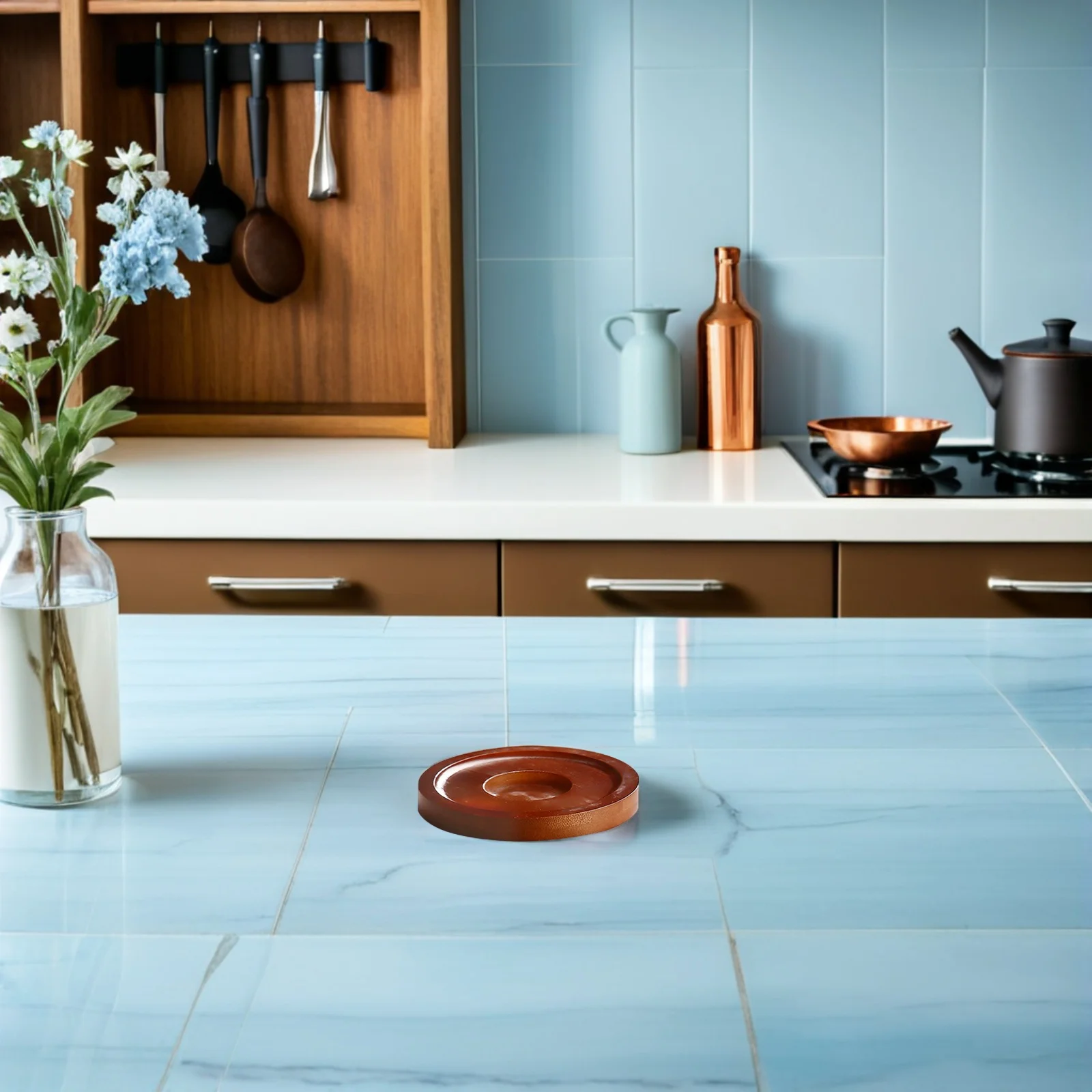 

3pcs Round Wood Coaster Heat Insulation Anti-Skid Drink Pads For Whiskey Glasses Coffee Cups Tabletop Protection Home Decor