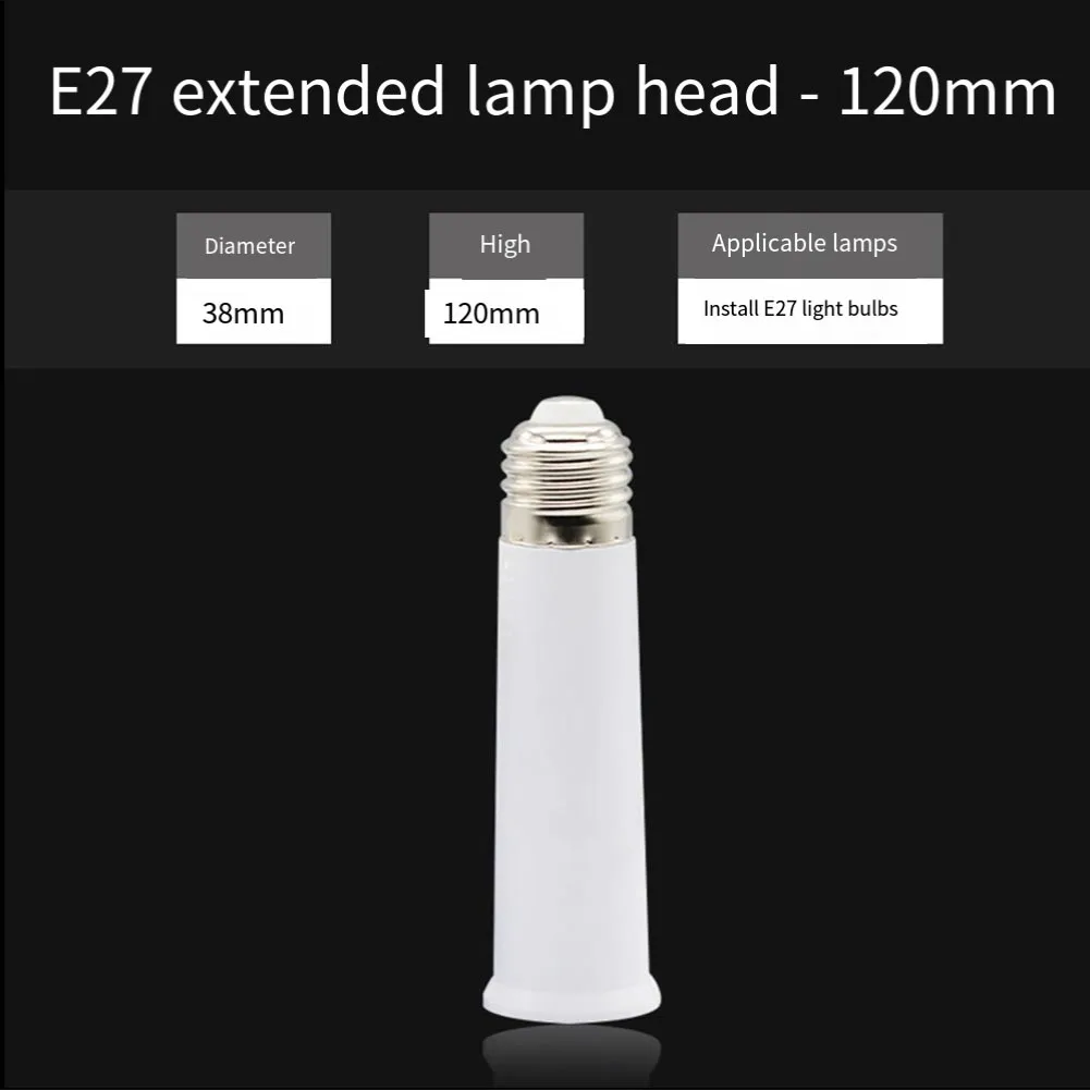 Screw Lamp Extension LED Bulb Adapter Office Illumination Multiple Length Options Sturdy Plastic Design Versatile E27 Adapter