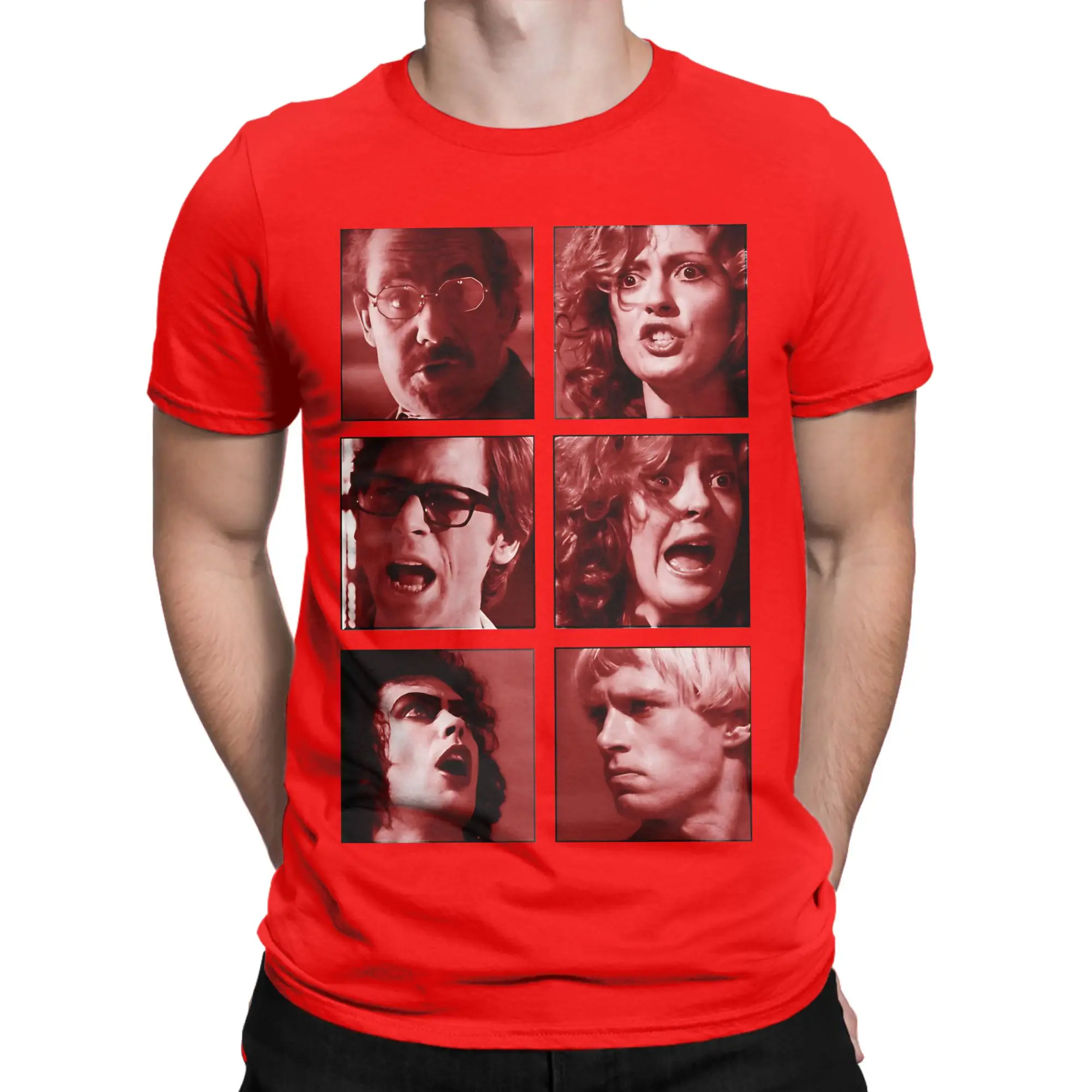 Men  Rockys Horror Reactions  T Shirt  100% Cotton Tops Vintage Short Sleeve O Neck Tee Shirt Plus Size T-Shirt