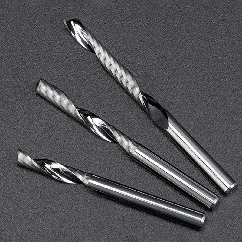 Single Flute Spiral 4mm Carbide Engraving Cutters CNC Router Bits Acrylic PVC Wood Milling Cutter Higher Quality