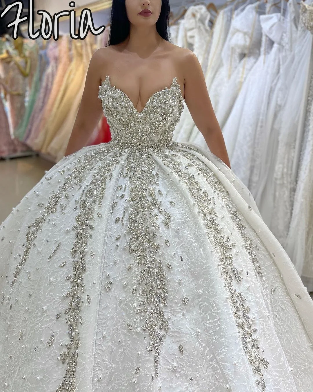 

Gorgeous Princess Wedding Dress With Handmade Rhinestone Custom Made for Women Dubai 2024 Bridal Gowns Luxury Vestido De Noi