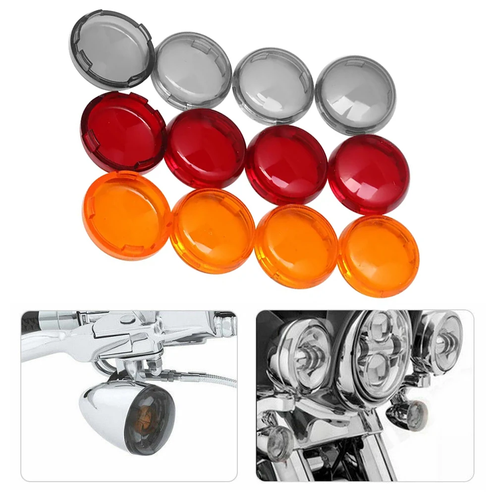 

Motorcycle 4PCS Turn Signal Indicator Light Lamp Lens Cover For Harley Fatboy Softail Heritage Dyna Touring Sportster XL 883