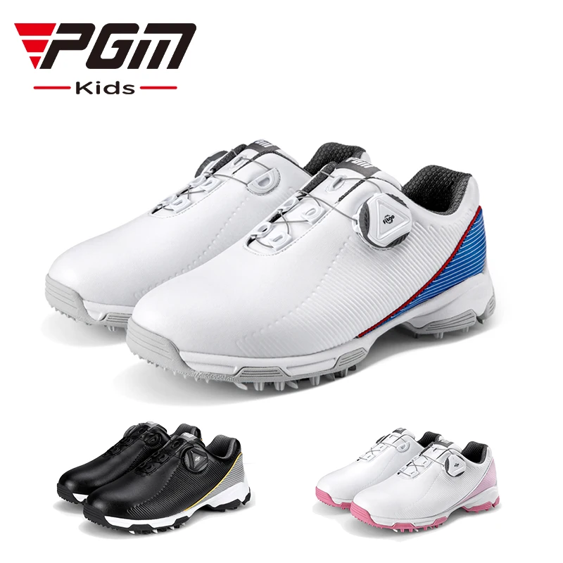 

PGM Boys Girls Golf Shoes Waterproof Anti-slip Light Weight Soft and Breathable Universal Outdoor Sports Children Shoes XZ188