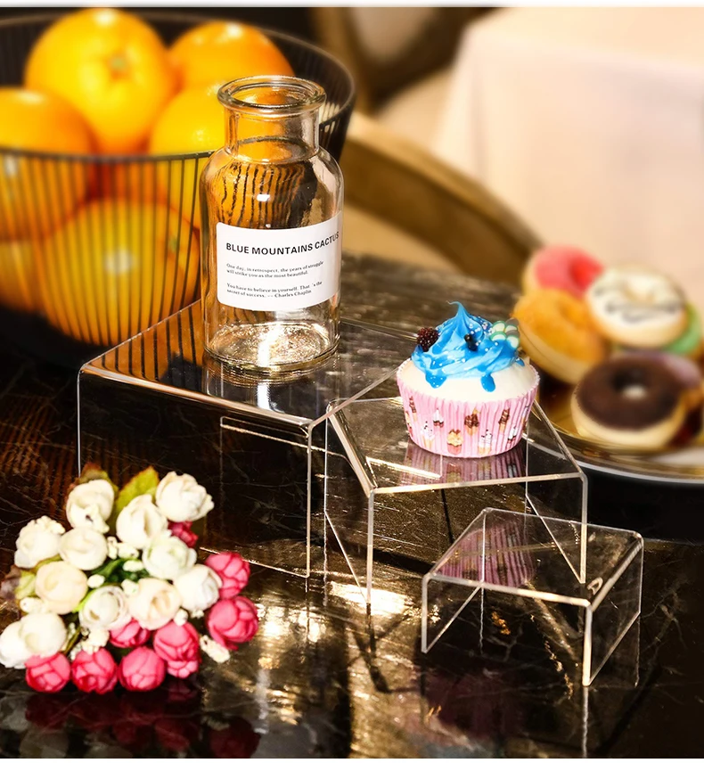 

3PCS Acrylic Birthday Party Dessert Candy Display Stand Wedding Cupcake Sandwich Doughnut Holder Tabletop Shelf Cosmetics Rack