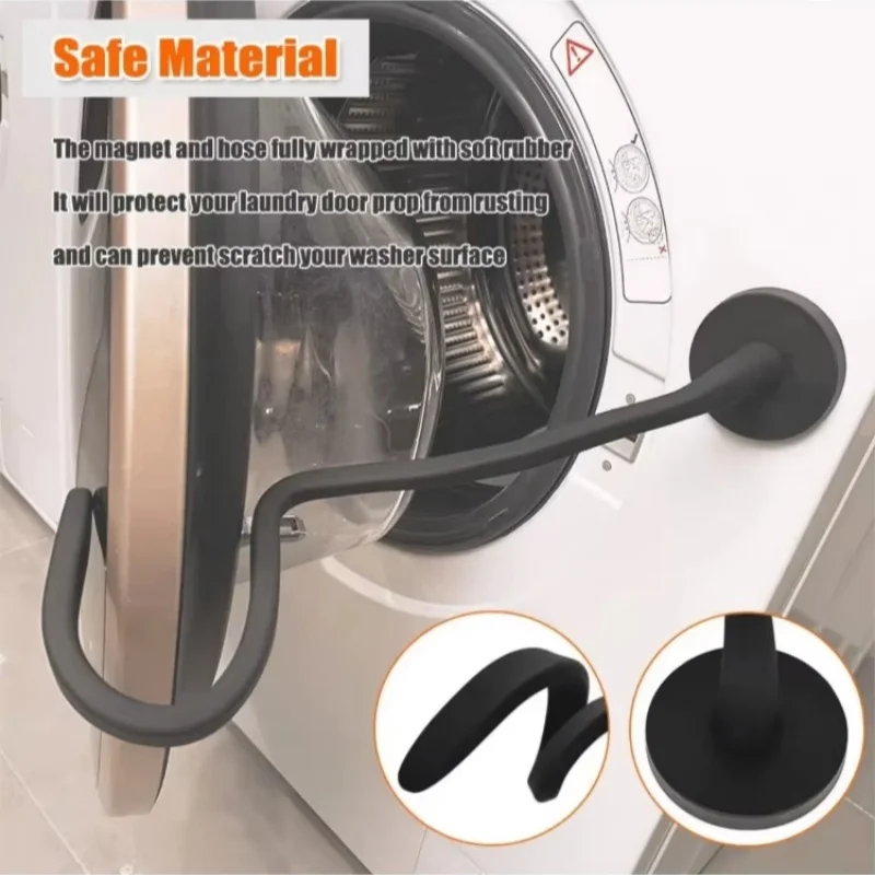 1pc Magnetic Washer Door Prop-Stabilizer for Front Load Machines-Easy-Install, Flex Design-Fits Most Washers & RV Laundry Doors