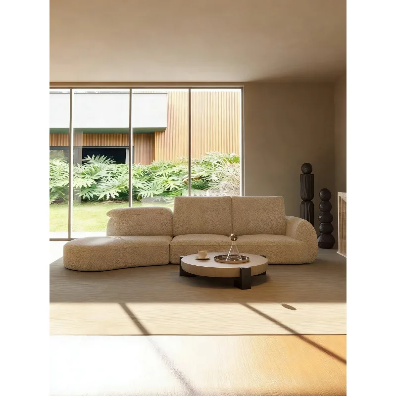 Liuyu sofa/curved fabric large flat-floor villa living room adjustable function simple and modern