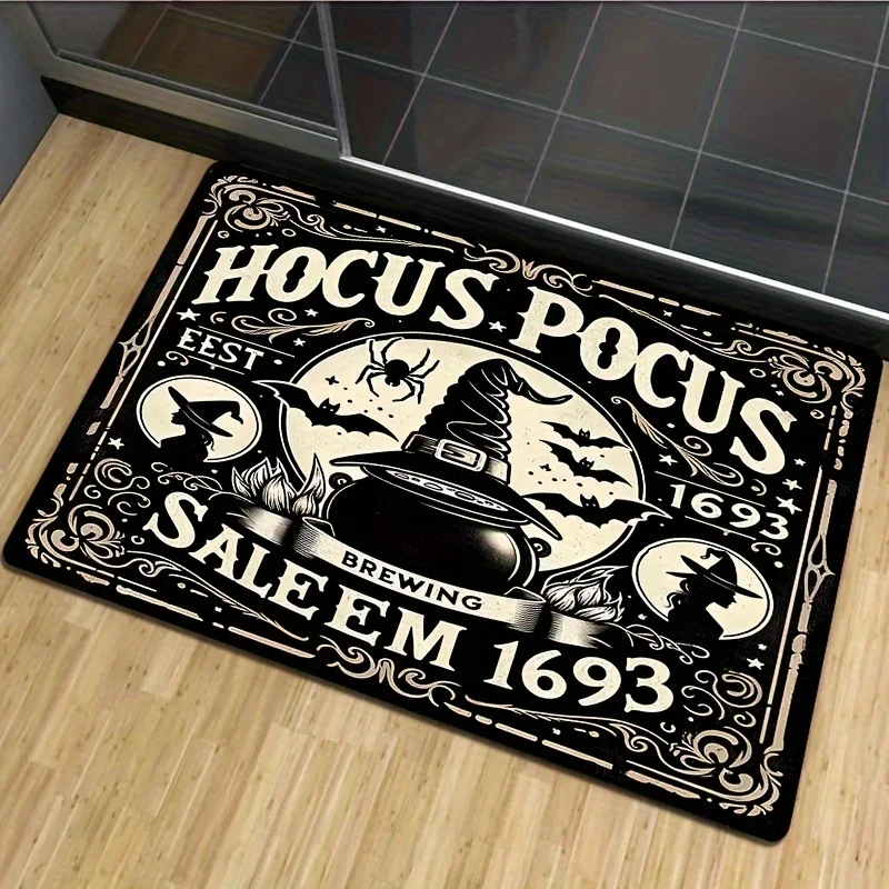 Halloween Witch Doormat Non-Slip Mat , for Living Room, Bathroom, Kitchen 