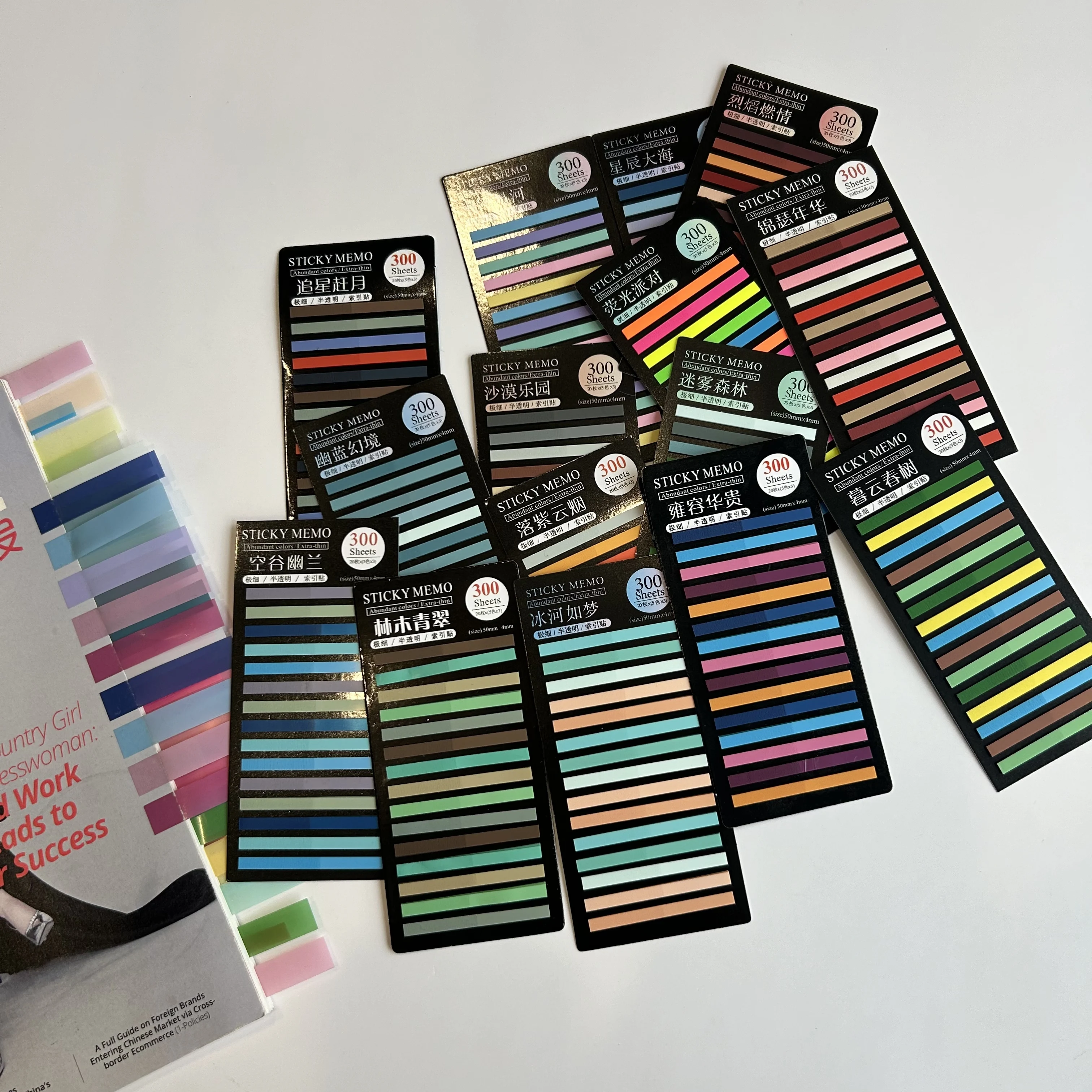15Packs 4500 Sheets Transparentes Sticky Notes Self-Adhesive Annotation Read Books Bookmarks Tabs Notepad Aesthetic Stationery
