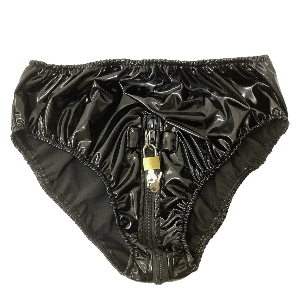 ملابس داخلية جلدية قابلة للقفل من الكلوريد متعدد الفينيل ، ملابس داخلية مثيرة للبالغين ، ملابس داخلية بسوستة مفتوحة ، ملابس داخلية من اللاتكس الصناعي للنادي الوثن