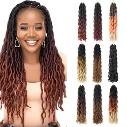 18'' Goddess Faux locs Crochet Synthetic Hair Gypsy Locs Wavy Crochet Braids Hair Extensions African Roots Braid