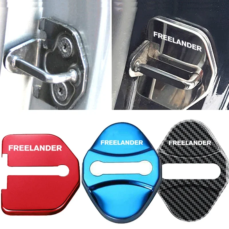 4PCS Car Styling for Land Rover Freelander Logo Stainless Steel Door Lock Cover Anti-rust Protective Case Buckle Auto Decoration