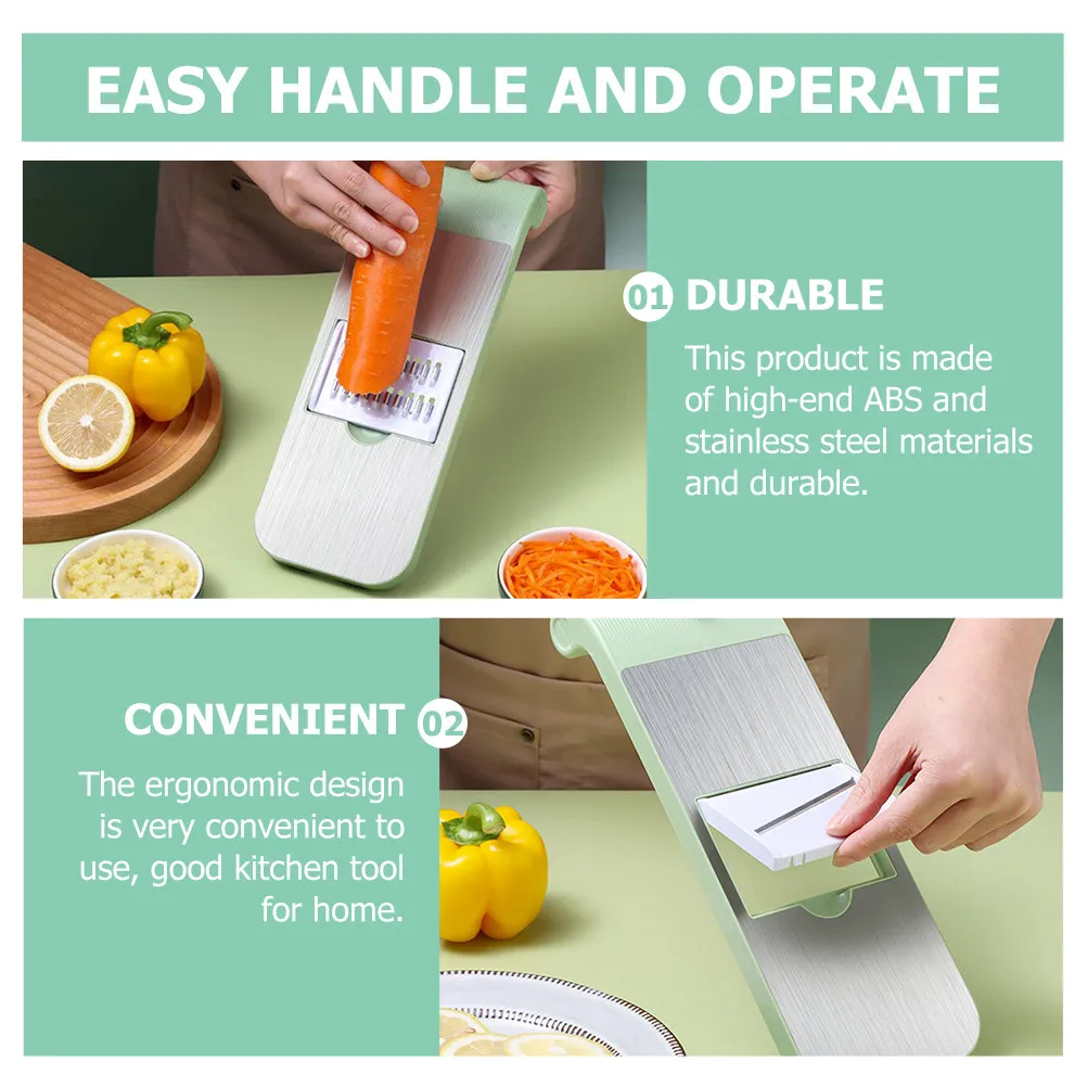 Vegetable Grater Slicer Set Multifunction Stainless Steel Potato Cutter Safe Kitchen Slicing Tool