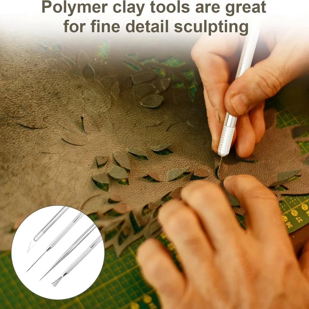4PCS Polymer Clay Tools,13.5-39mm Detail Modelling Clay Carving Tool,Texture Brush for Carving Sculpting Modeling Crafts