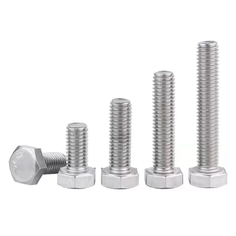 10# 1/4 5/16 3/8 7/16 1/2 UNC UNF 304 Stainless Steel Hexagon Head Bolt Coarse/Fine Thread External Hex Hexagon Head Screws