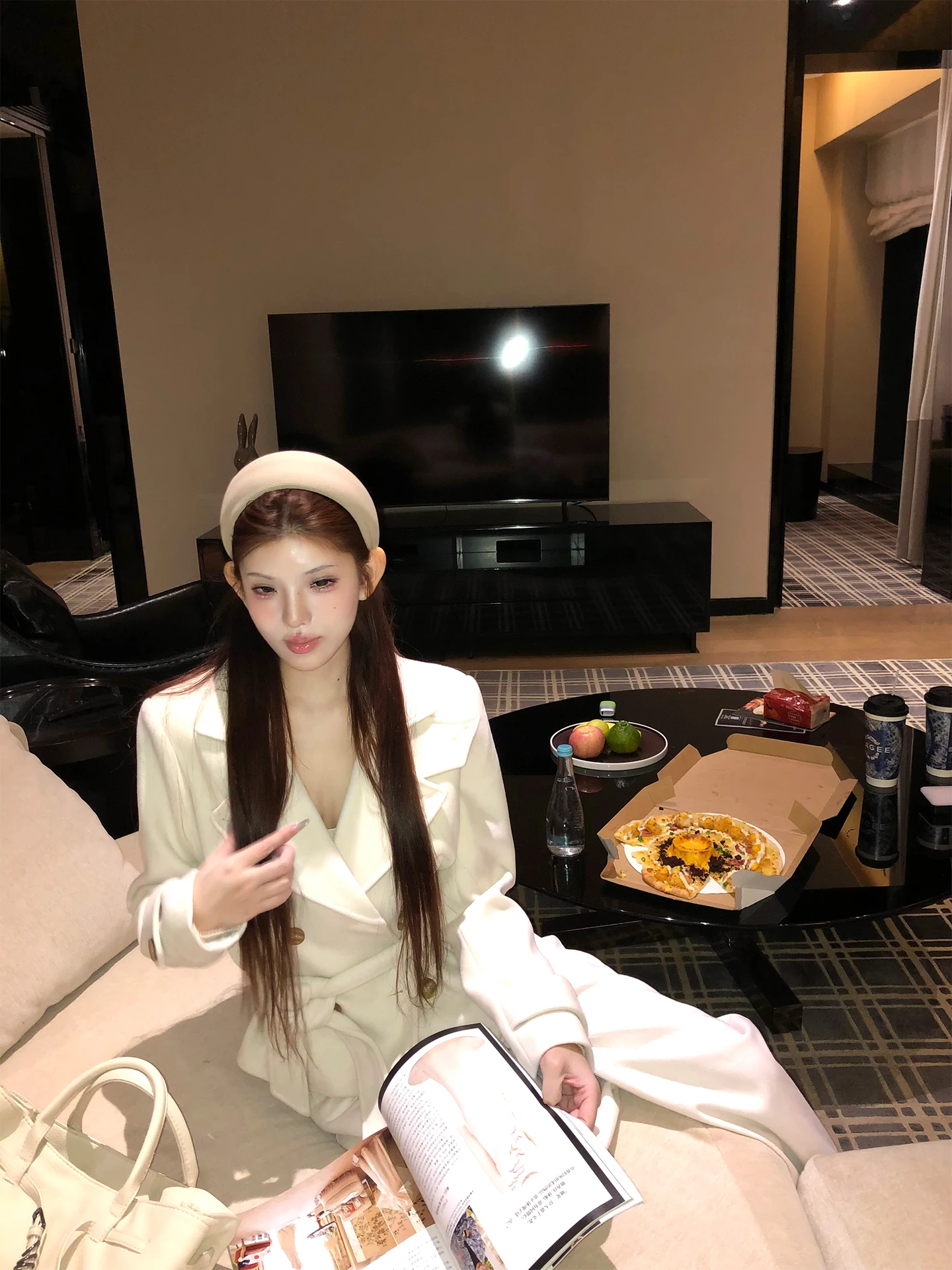 

FHEER White Bird Beijing ort Woolen Coat Women's Autumn Winter New Sle Stand Collar Double Buttoned Coat Casual Sle