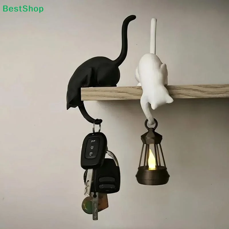 ☽3D Printed Cat Inverted Hanging Ornament Hook - Cat-Shaped Storage Hook For Home Decor, Key, Indoor, Idea For Pet Lover