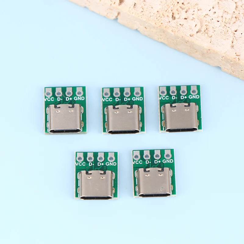 New 10/5Pcs USB 3.1 Type C Connector 16 Pin Test PCB Board Adapter 16P Connector Socket For Data Line Wire Cable Transfer