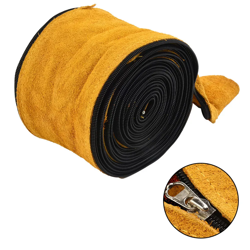 TIG Mig Torch Cable Hose With Zip Yellow Welding Cover 23\' Long 4\" Wide Accessories Cowhide Leather Equipment