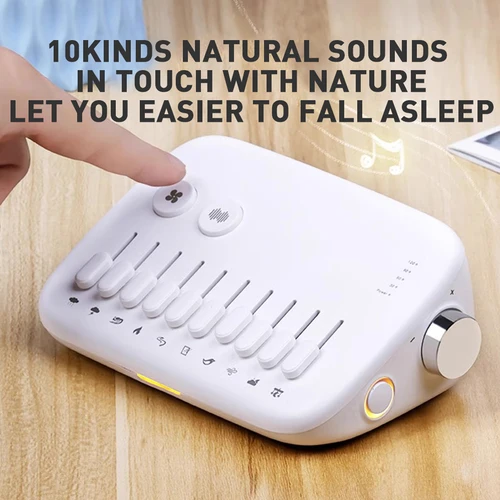 Imagen 2 del producto Mini máquina de sonido para dormir, 10 sonidos naturales relajantes, Mini máquina de sonido portátil para dormir, cancelación de ruido con luz de respiración, 1 ud.