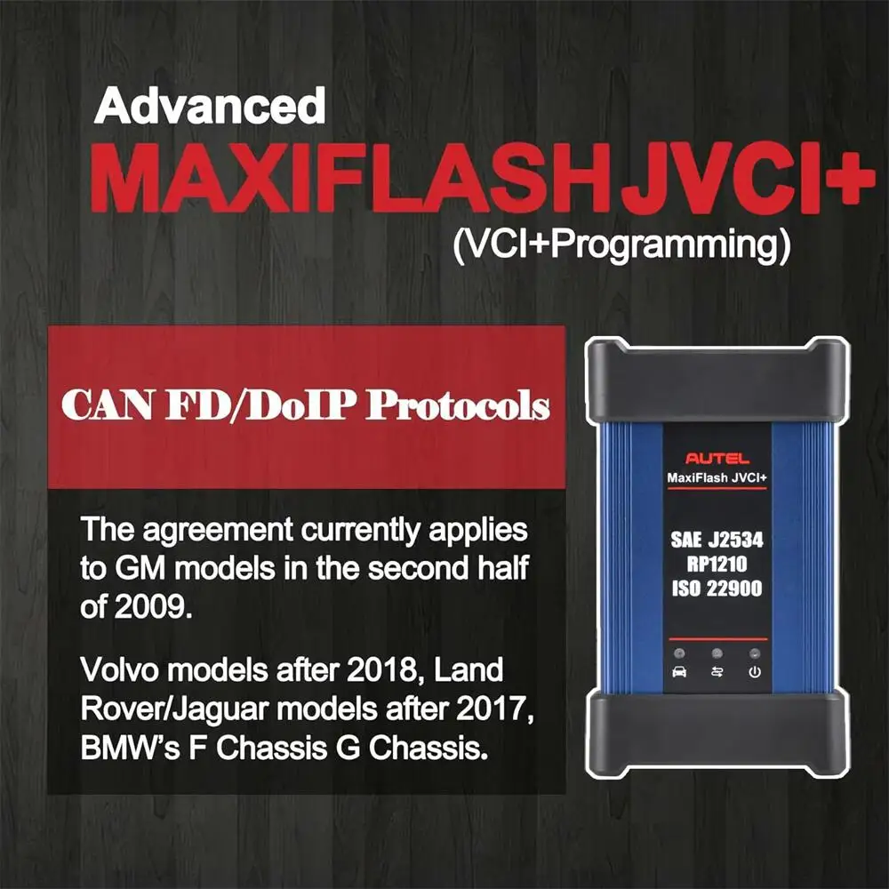 Autel MaxiFlash JVCI+ J2534 Pass-Thru ECU Programming Driver with CAN FD & DoIP Protocol For Autel MaxiIM IM608 II / Laptop / PC