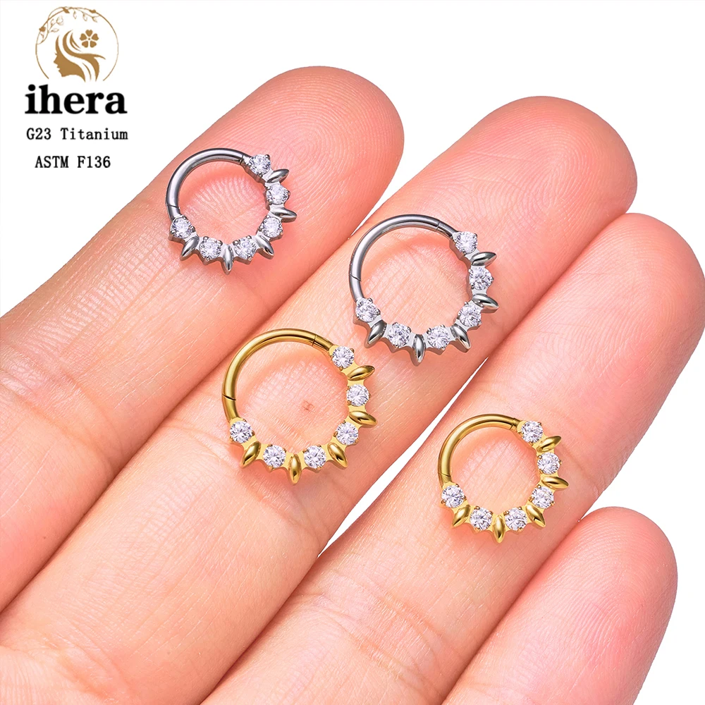ASTM F136 Titan Birnenförmiger Zirkonia Nasenring 16G Klappbarer Clicker Segment Daith Ohrring Hoop Septum Knorpel Conch Helix Piercing Schmuck – Detail 33