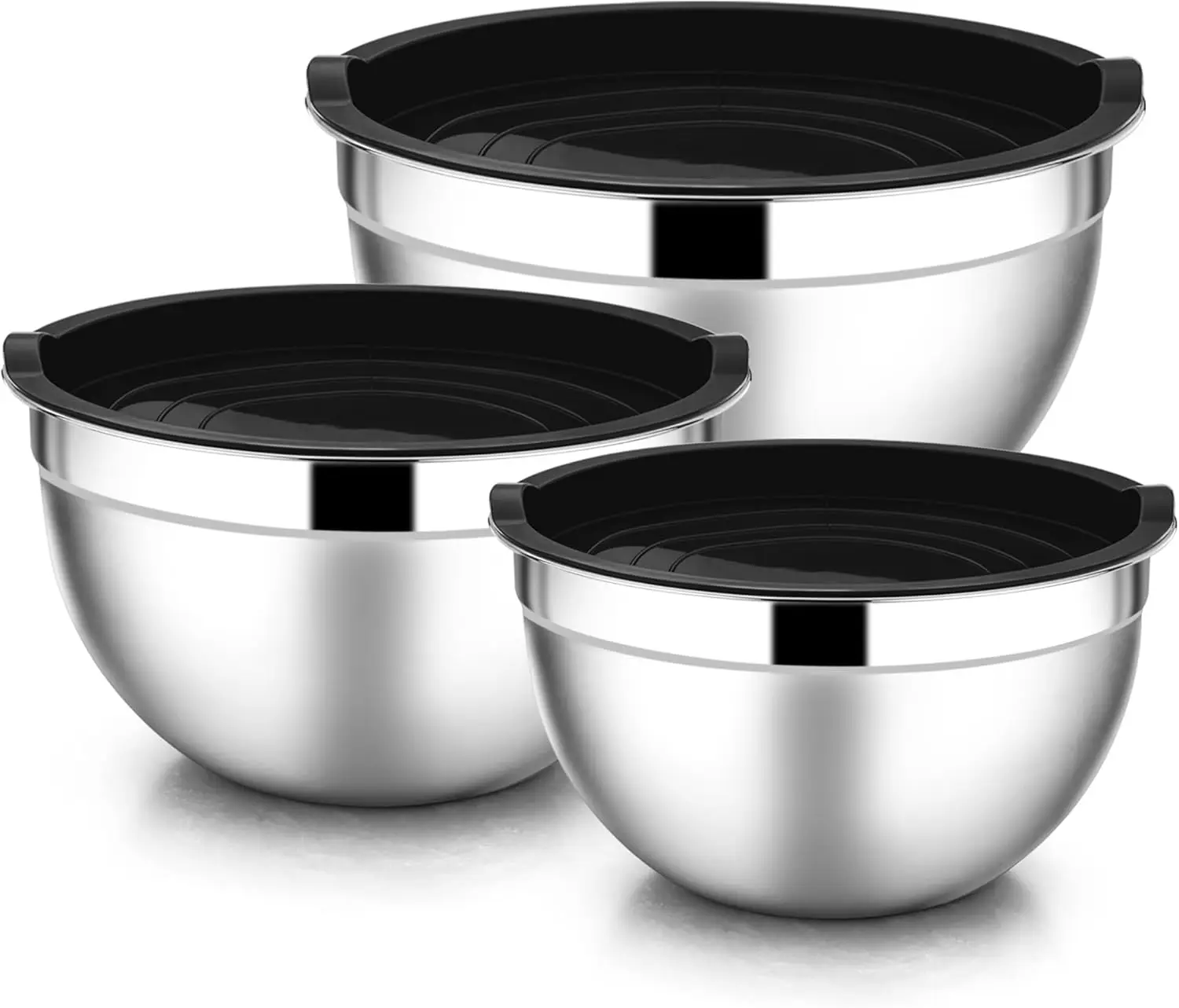 

Stainless Steel Mixing Bowls with Lids, 6-Piece Nesting Set for Baking Cooking and Prepping, Airtight Lids Stackable Design