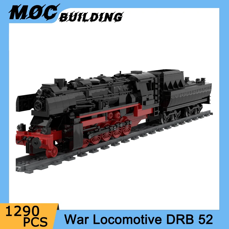 

MOC Building Blocks German War Locomotive DRB 52 Electric Car Model Train Railway Machine DIY Assembled Bricks Toys Kids Gifts