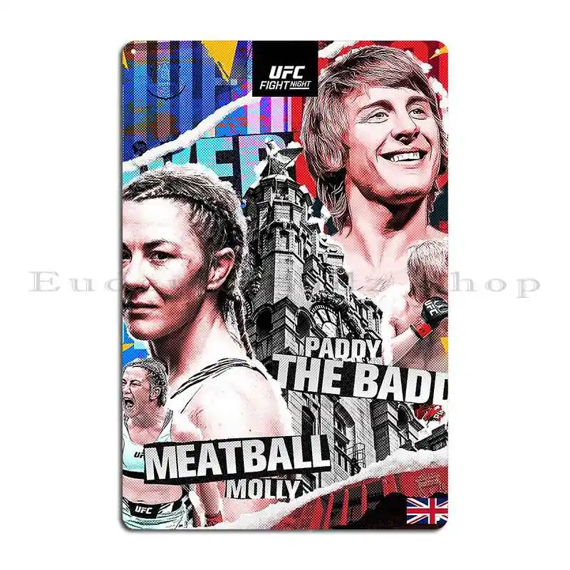 Paddy The Baddy Pimblett And Molly Meatball Mccann Uk Mma Stars Metal Sign Living Room Poster Bar Garage Print Tin Sign Poster