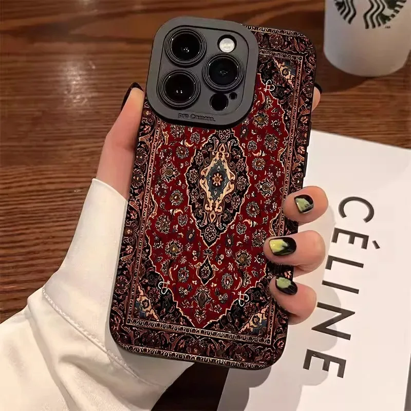 Persian Carpet Floral Pattern Phone Case For Samsung Galaxy A37 A57 A25 A56 A16 A06 A35 A15 A34 A24 A13 A73 A53 A23 A13 4G 5G