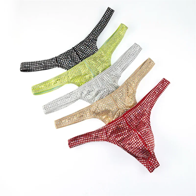 5PCS Thongs Men's Taste Underwear Male Sexy G-String Low Waist Bikini Underpants Jockstrap