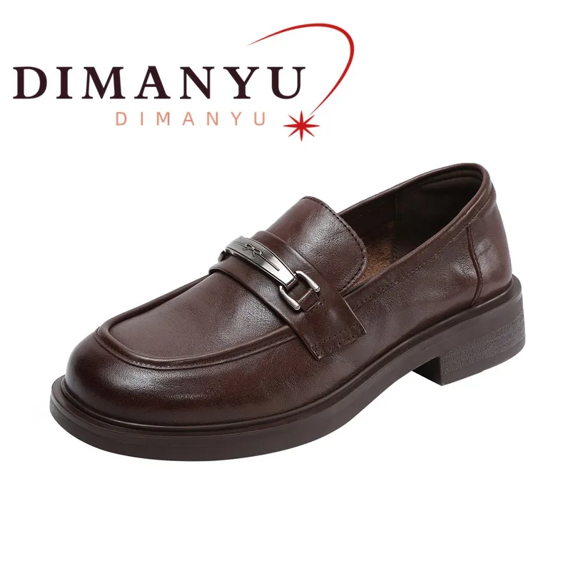 

Fashion Women Black Platform Women Loafers Genuine Leather Slip On Moccasins Metal Buckle Comfortable Walking Shoes Women