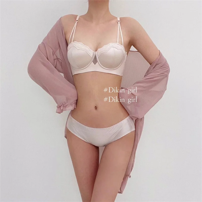 

Black Panties Seamless Lingerie Set Push Up Bras and Panty Set for Women Sexy Lace Strapless Bras Brassiere Femme Lenceria