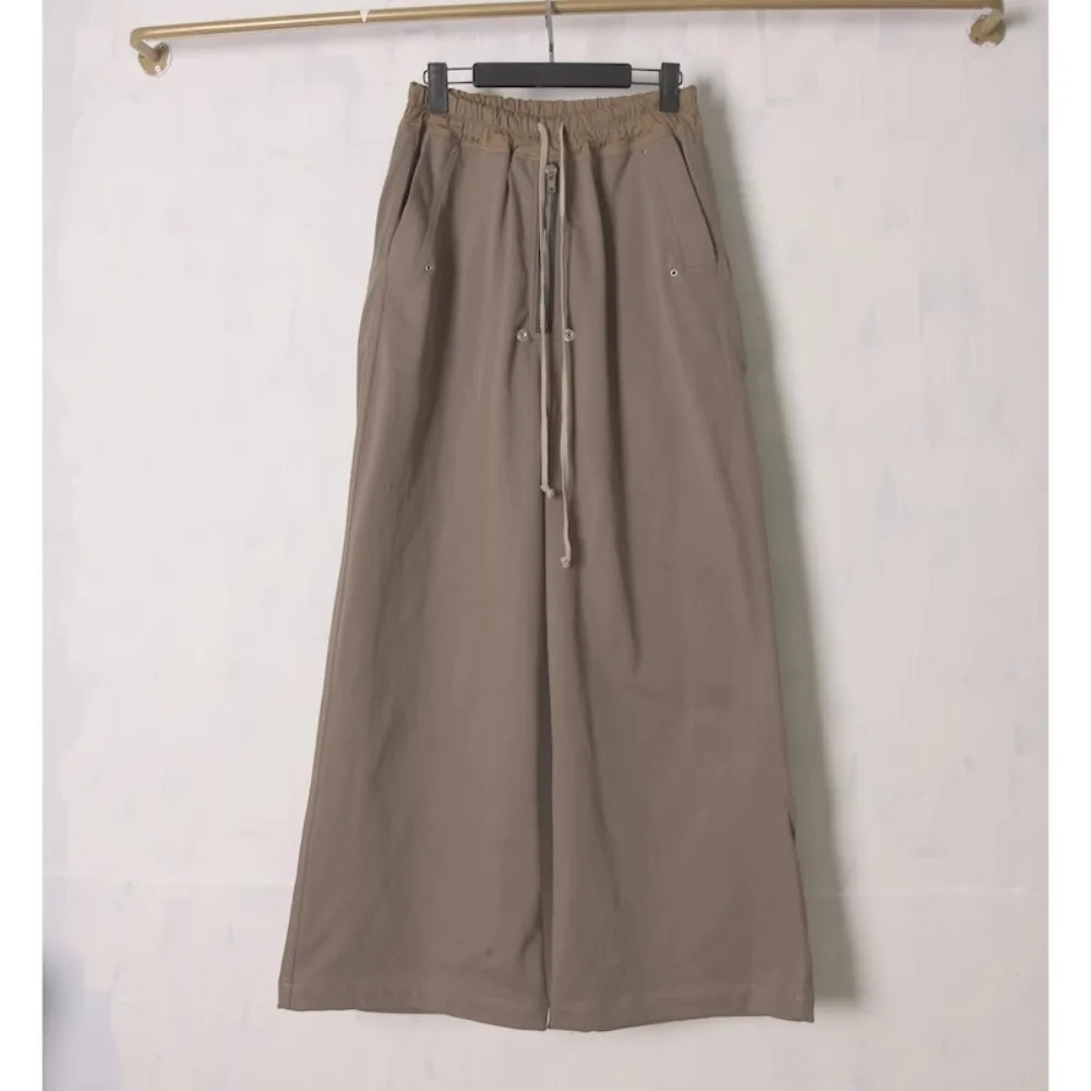 RO High Street Zipper Knitted Large Straight Cotton Casual Pants Men's Spring New Style Casual Loose Elastic Waist Pants